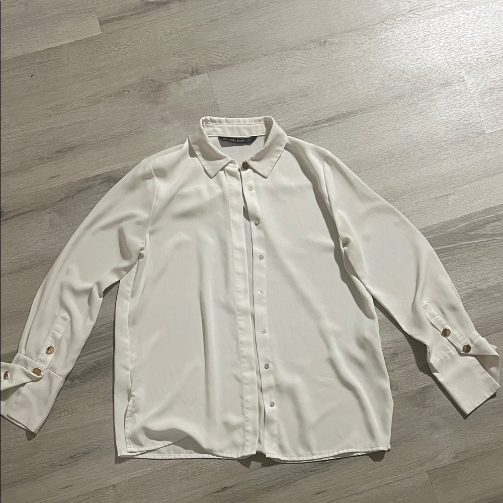 Zara Elegant Cream Women’s Dress Shirt